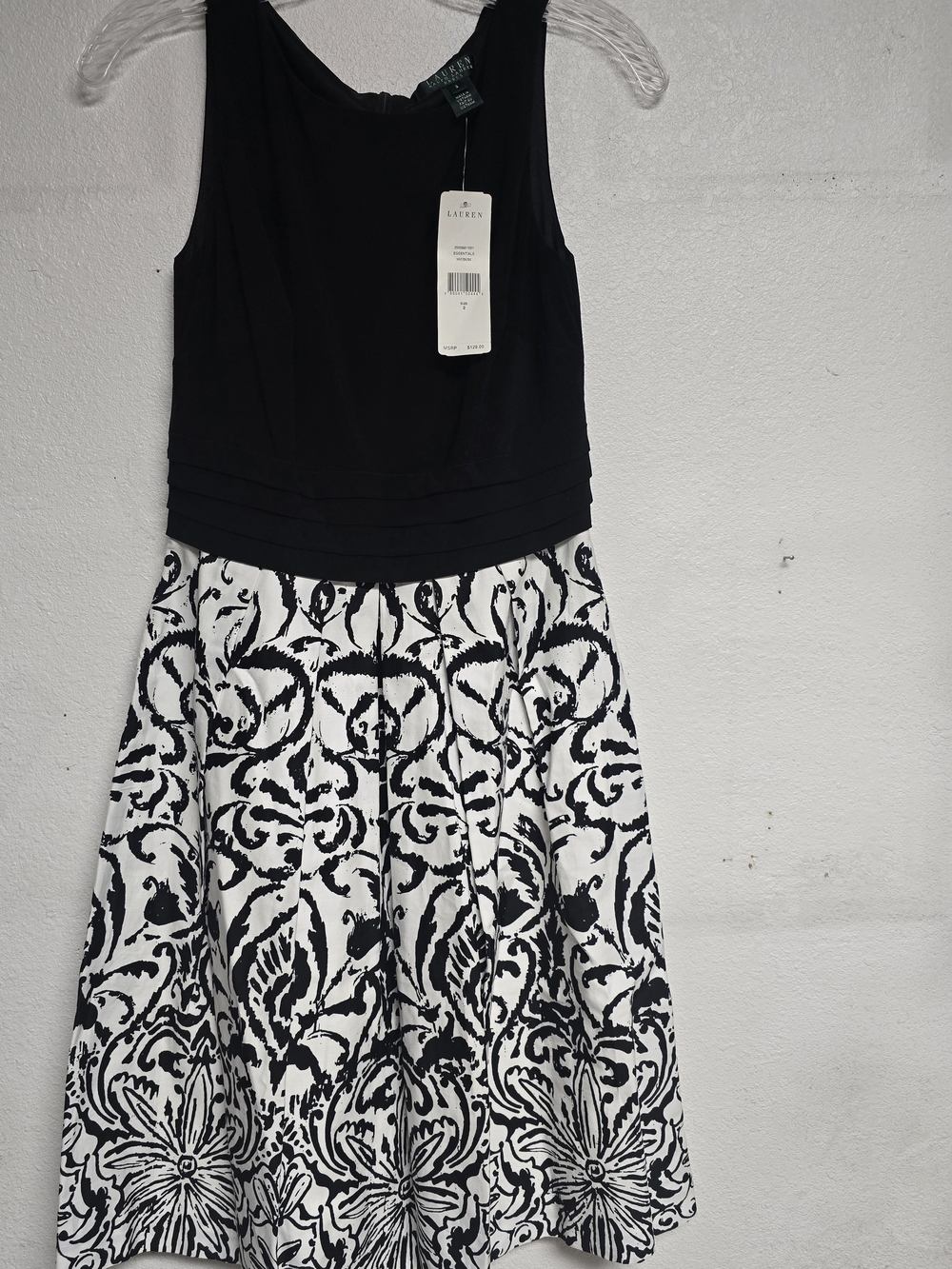 Lauren Ralph Lauren Black & White Patterned Women's Top